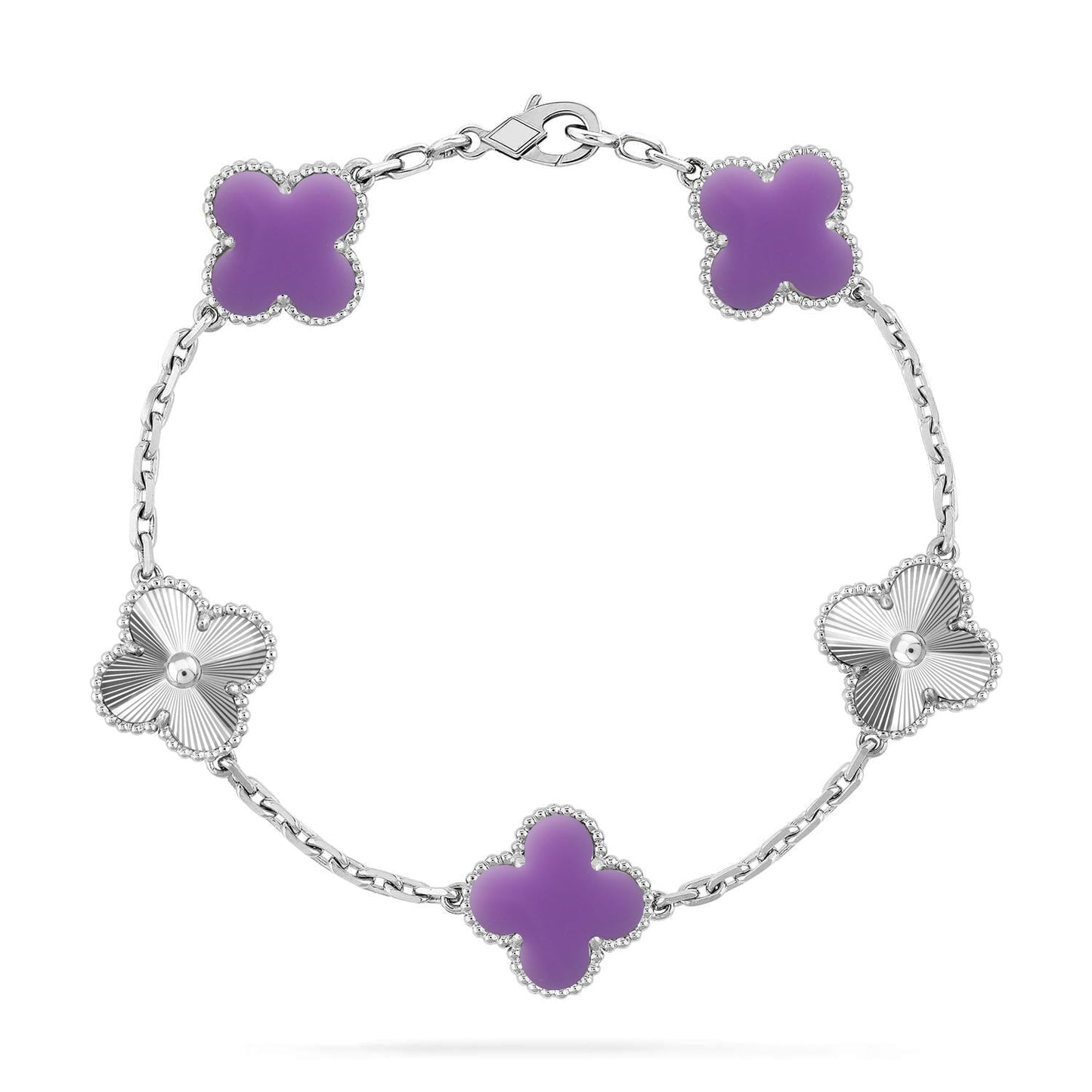 [Lira Jewelry]CLOVER 5 MOTIF LIGHT PURPLE BRACELET COLLECTION