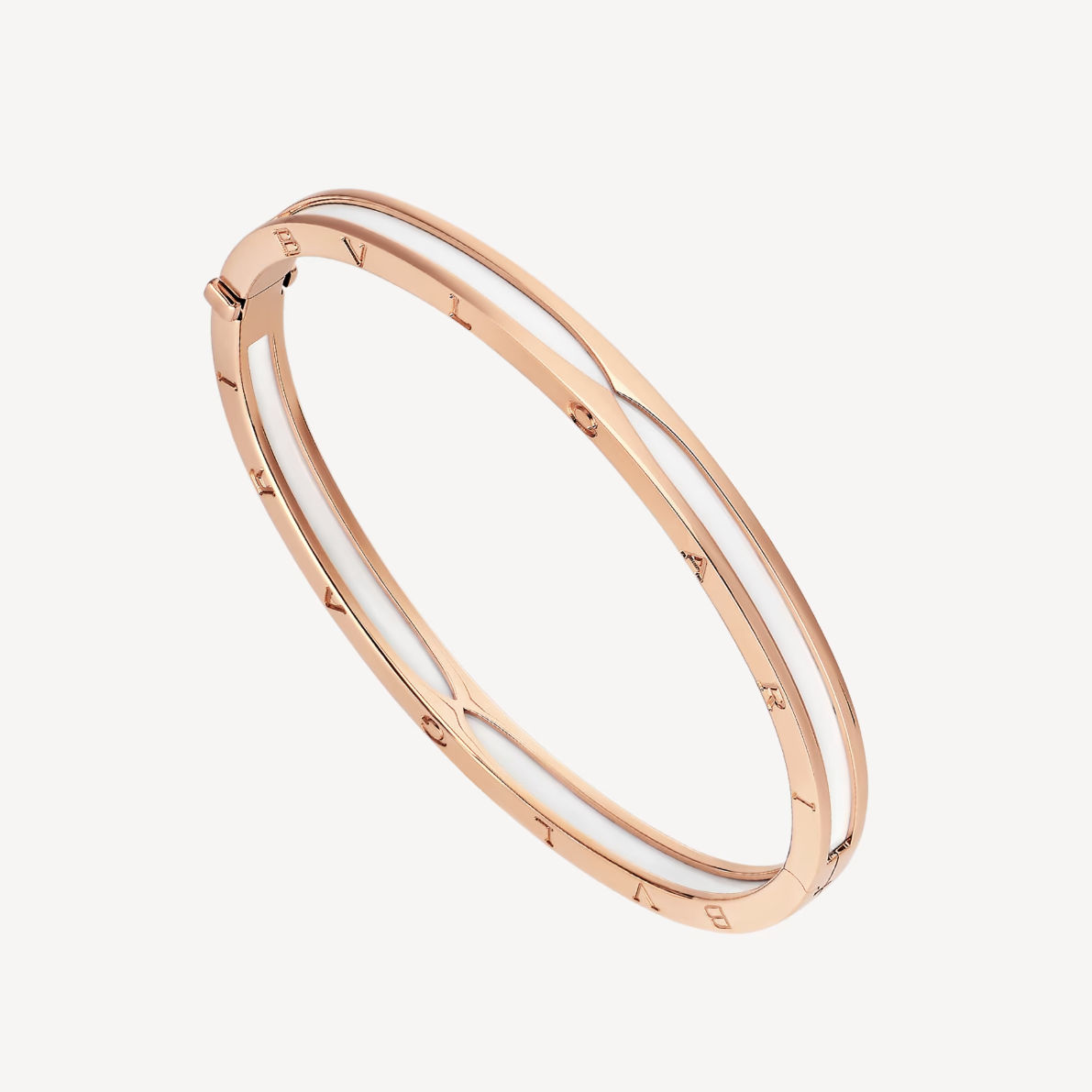 [Lira Jewelry]ZERO 1 PINK GOLD WITH WHITE CERAMIC BRACELET