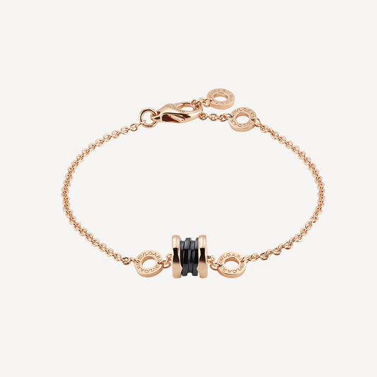 [Lira Jewelry]ZERO 1 SOFT PINK GOLD AND BLACK CERAMIC BRACELET