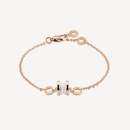 [Lira Jewelry]ZERO 1 SOFT PINK GOLD AND WHITE CERAMIC BRACELET