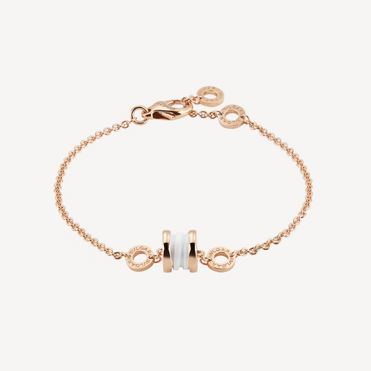 [Lira Jewelry]ZERO 1 SOFT PINK GOLD AND WHITE CERAMIC BRACELET