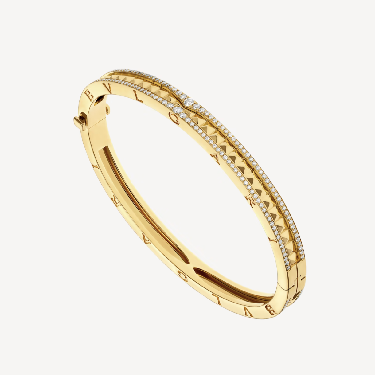 [Lira Jewelry]ZERO 1 SPIRAL AND PAVED DIAMOND GOLD BRACELET