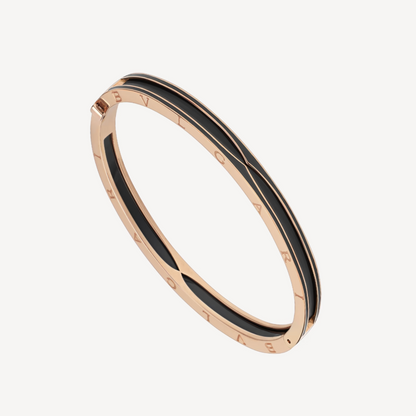 [Lira Jewelry]ZERO 1 PINK GOLD WITH MATTE BLACK CERAMIC BRACELET
