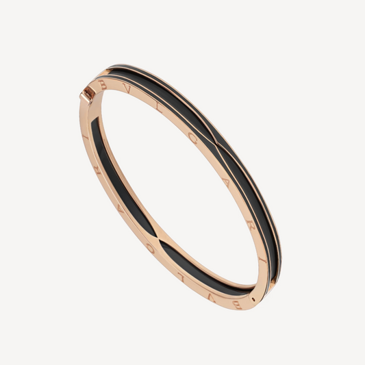 [Lira Jewelry]ZERO 1 PINK GOLD WITH MATTE BLACK CERAMIC BRACELET
