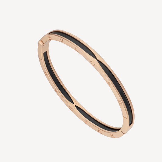 [Lira Jewelry]ZERO 1 PINK GOLD WITH BLACK CERAMIC BRACELET