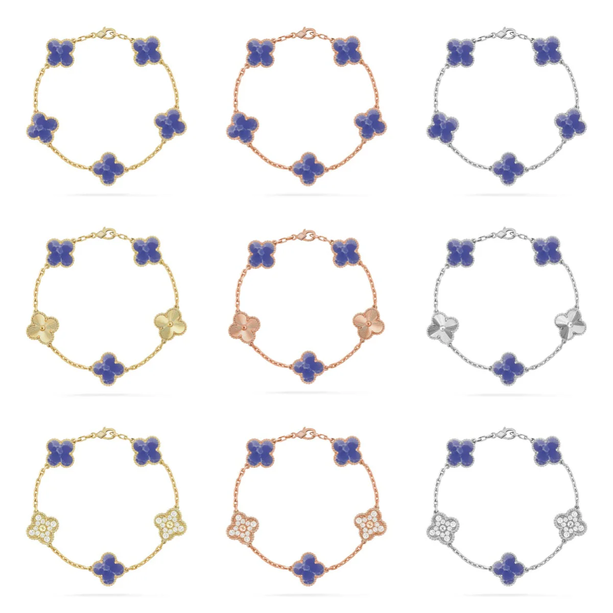 [Lira Jewelry]CLOVER 5 MOTIF BLUE VEINS BRACELET COLLECTION