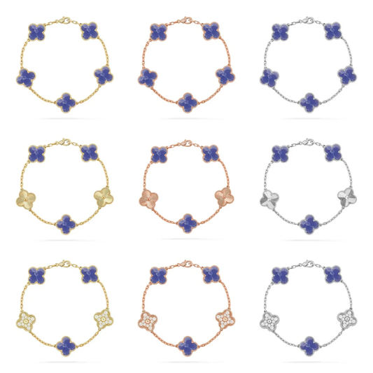 [Lira Jewelry]CLOVER 5 MOTIF BLUE VEINS BRACELET COLLECTION