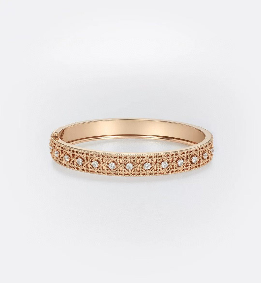 [Lira Jewelry]2026 WOVEN-PATTERN BRACELET SET WITH FULL DIAMOND INLAY THREE-COLORS