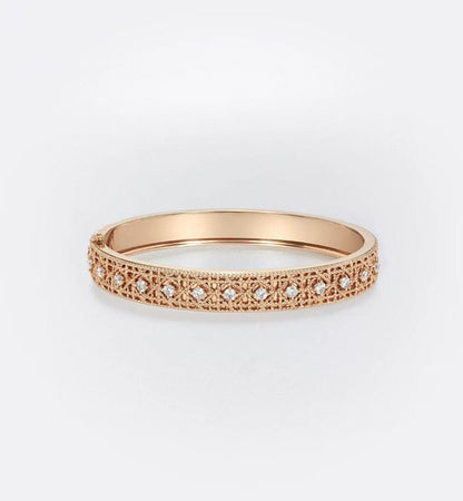 [Lira Jewelry]2026 WOVEN-PATTERN BRACELET SET WITH FULL DIAMOND INLAY THREE-COLORS