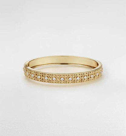 [Lira Jewelry]2026 WOVEN-PATTERN BRACELET SET WITH FULL DIAMOND INLAY THREE-COLORS