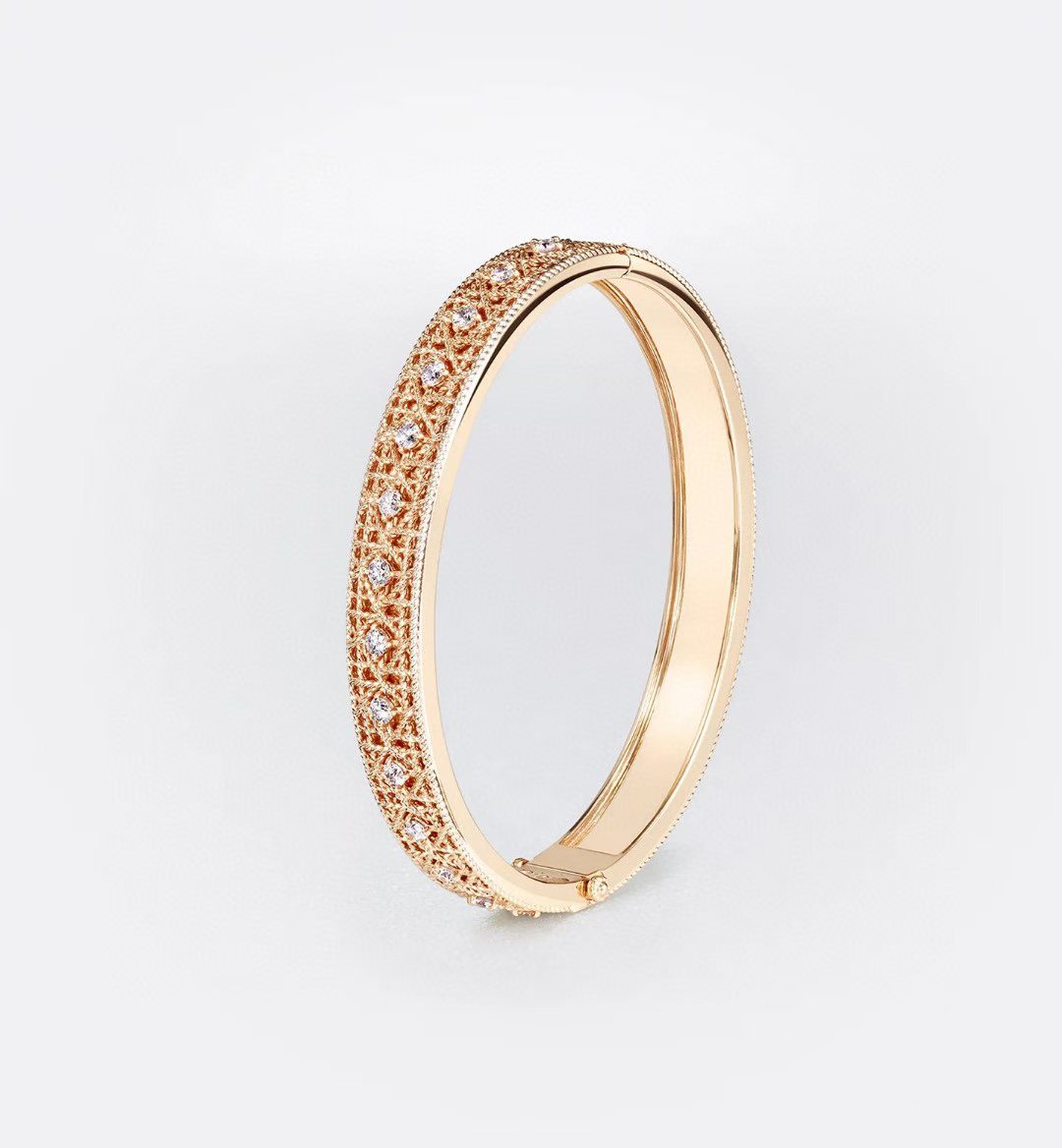 [Lira Jewelry]2026 WOVEN-PATTERN BRACELET SET WITH FULL DIAMOND INLAY THREE-COLORS