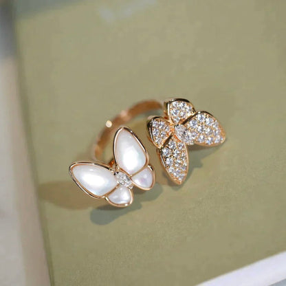 [Lira Jewelry]TWIN BUTTERFLY DIAMOND MOP RING