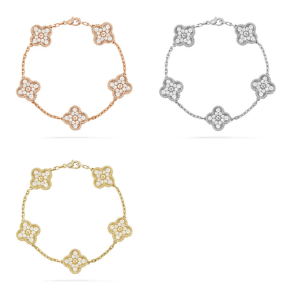 [StLira Jewelryar Jewelry] CLOVER 5 MOTIF FULL DIAMOND BRACELET COLLECTION