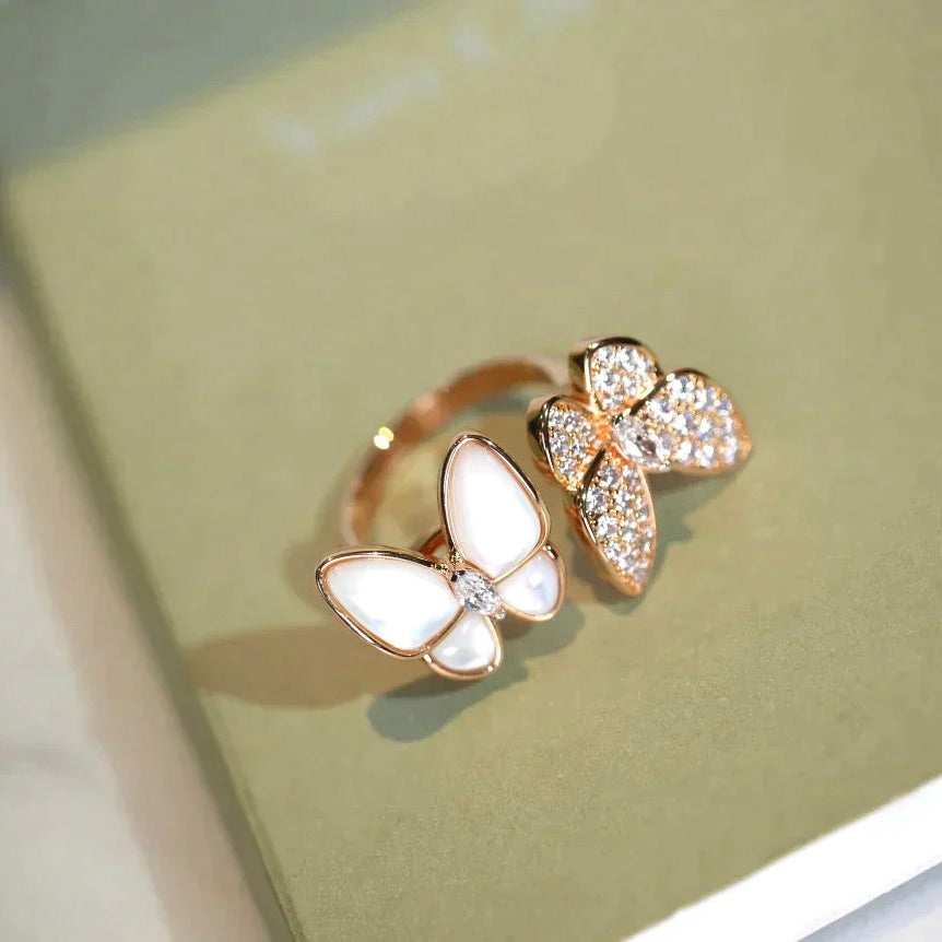 [Lira Jewelry]TWIN BUTTERFLY DIAMOND MOP RING