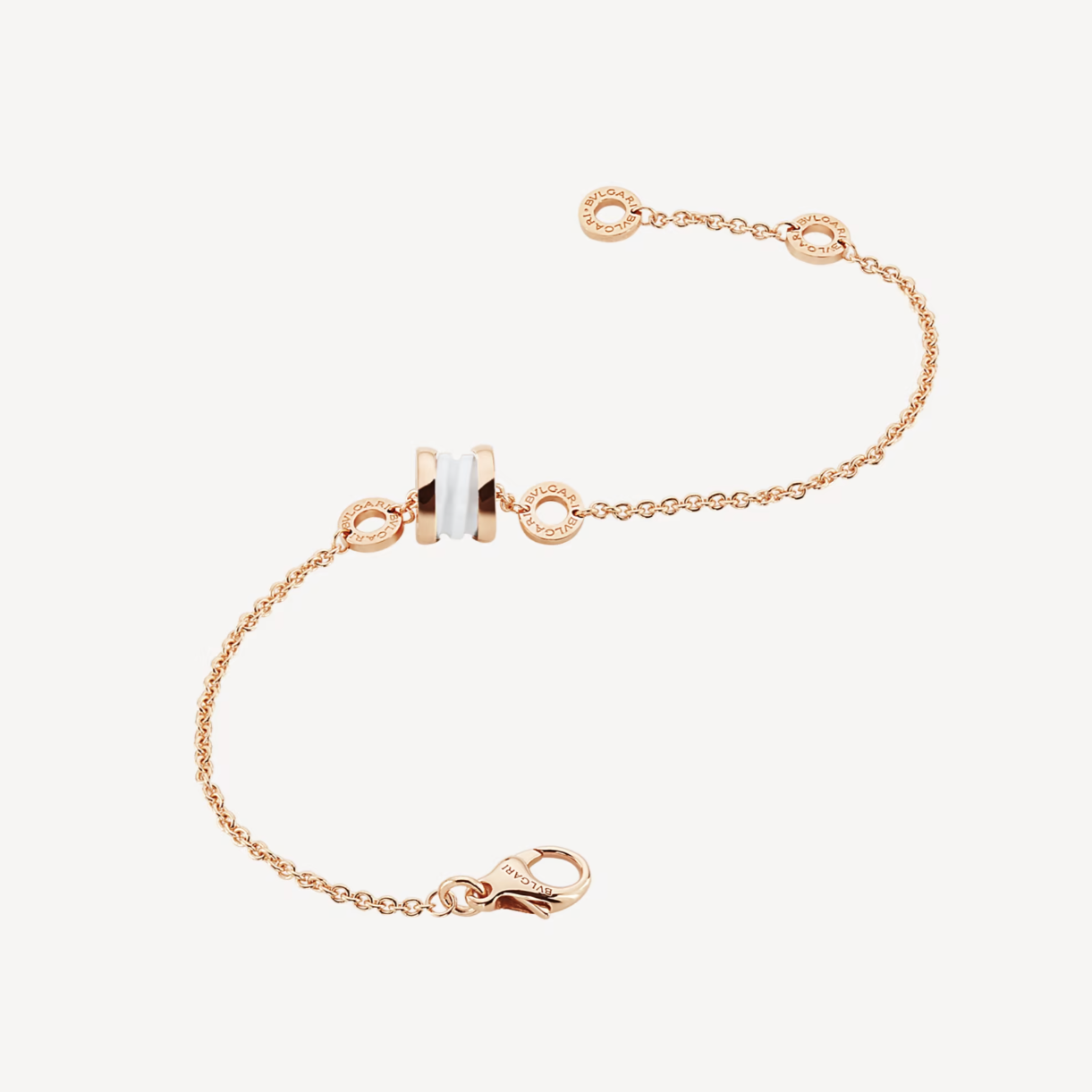 [Lira Jewelry]ZERO 1 SOFT PINK GOLD AND WHITE CERAMIC BRACELET