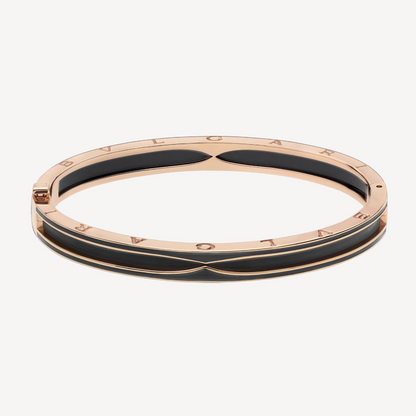 [Lira Jewelry]ZERO 1 PINK GOLD WITH MATTE BLACK CERAMIC BRACELET