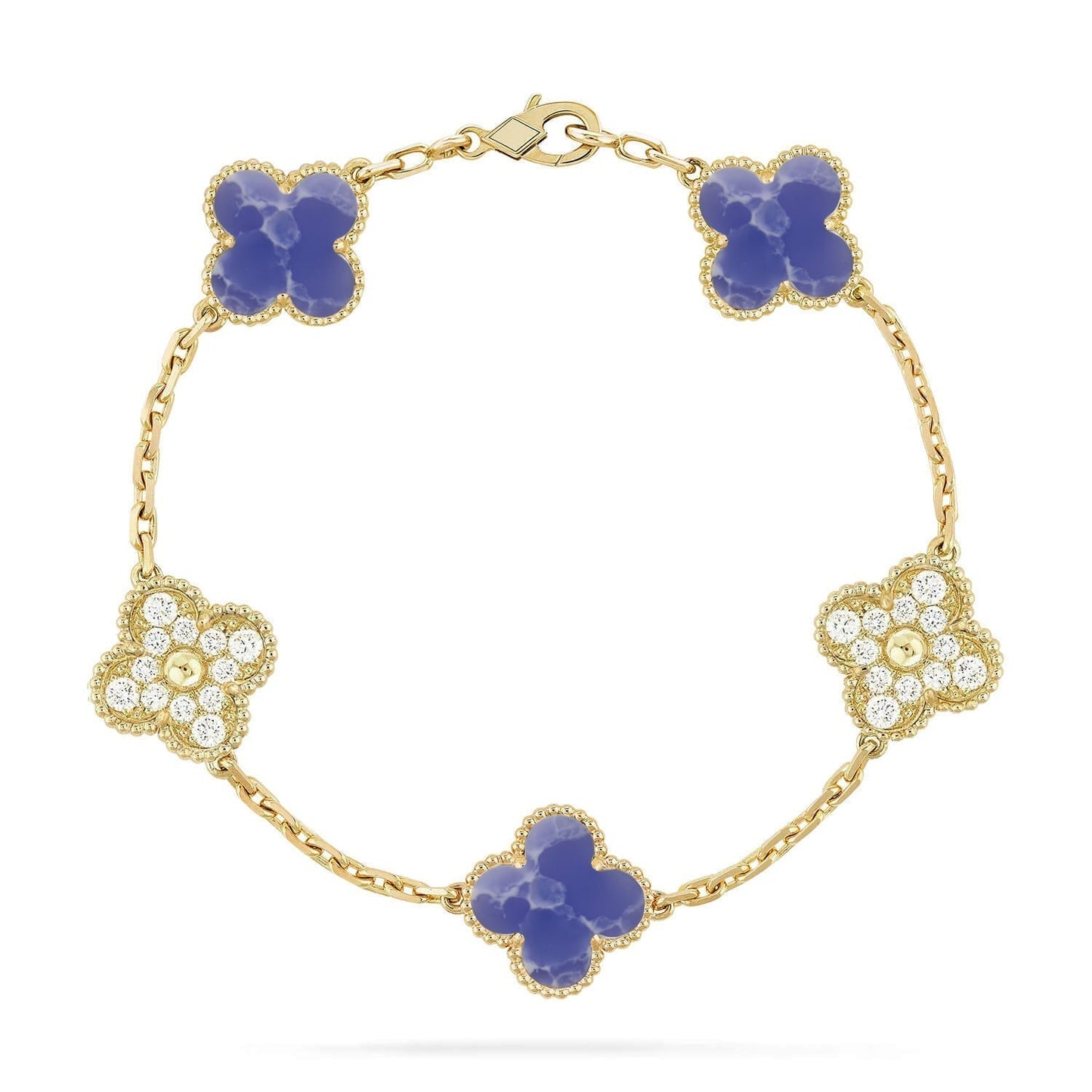 [Lira Jewelry]CLOVER 5 MOTIF BLUE VEINS BRACELET COLLECTION