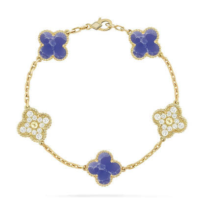 [Lira Jewelry]CLOVER 5 MOTIF BLUE VEINS BRACELET COLLECTION