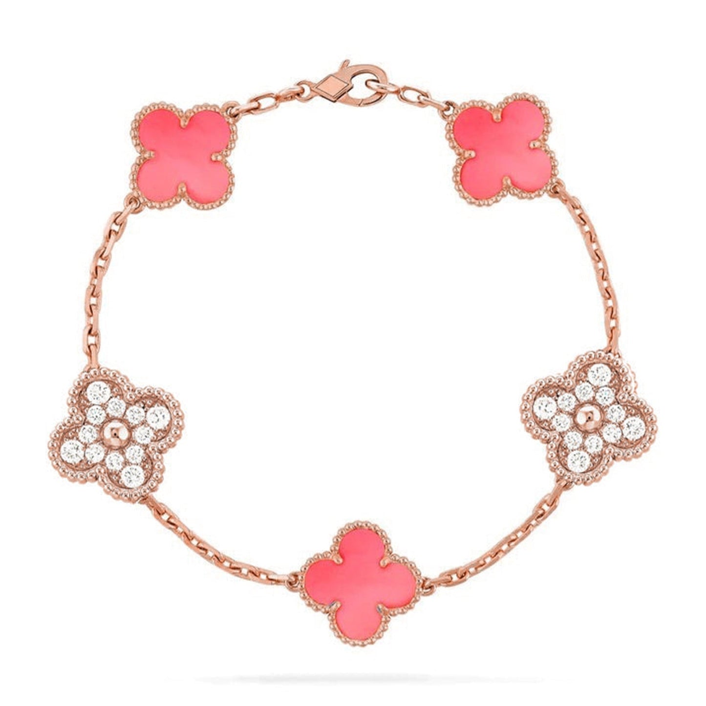 [Lira Jewelry] CLOVER 5 MOTIFS  PINK MOP BRACELET COLLECTION