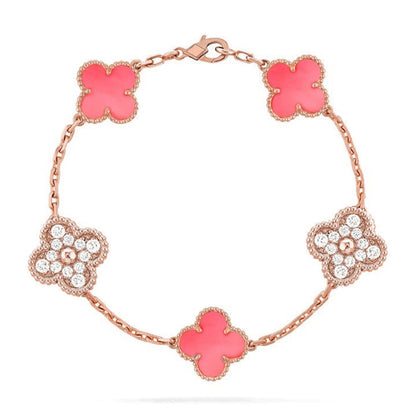 [Lira Jewelry] CLOVER 5 MOTIFS  PINK MOP BRACELET COLLECTION
