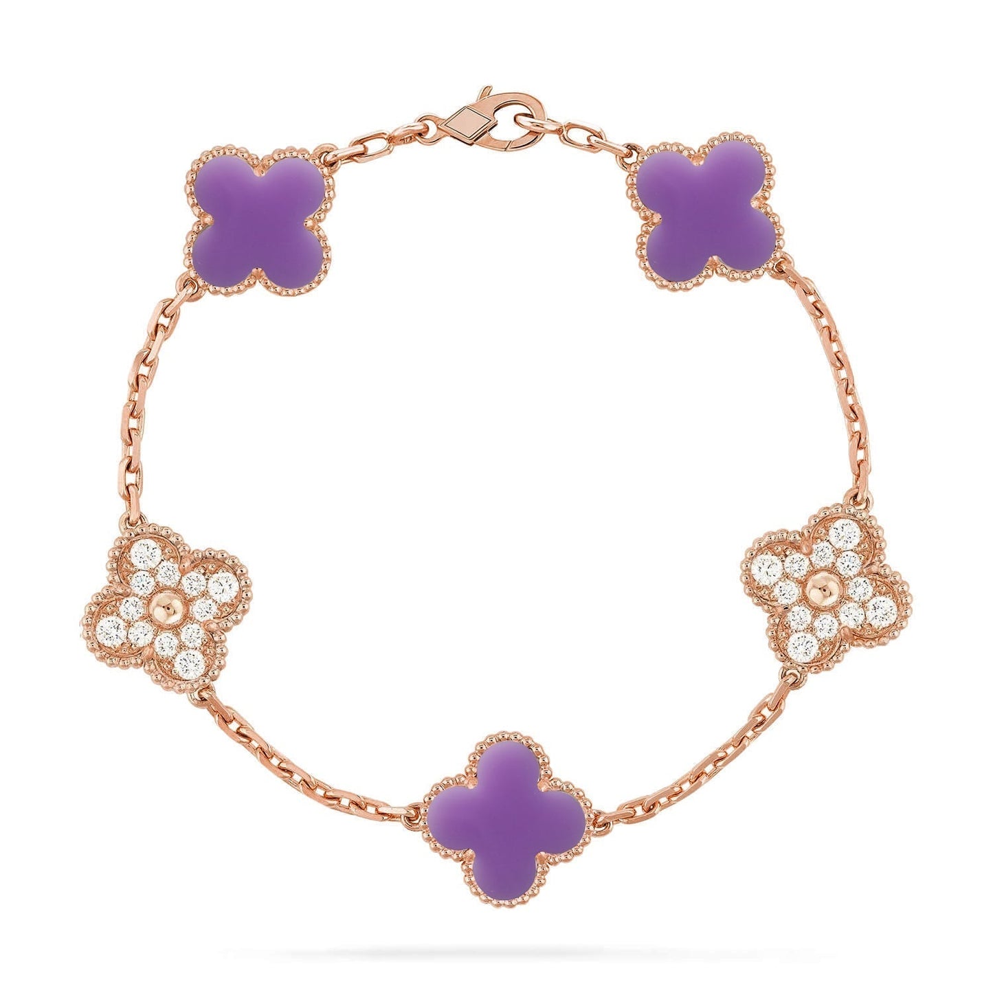[Lira Jewelry]CLOVER 5 MOTIF LIGHT PURPLE BRACELET COLLECTION
