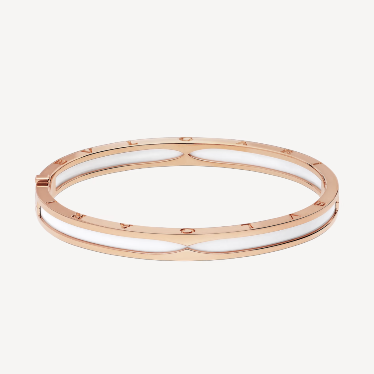 [Lira Jewelry]ZERO 1 PINK GOLD WITH WHITE CERAMIC BRACELET