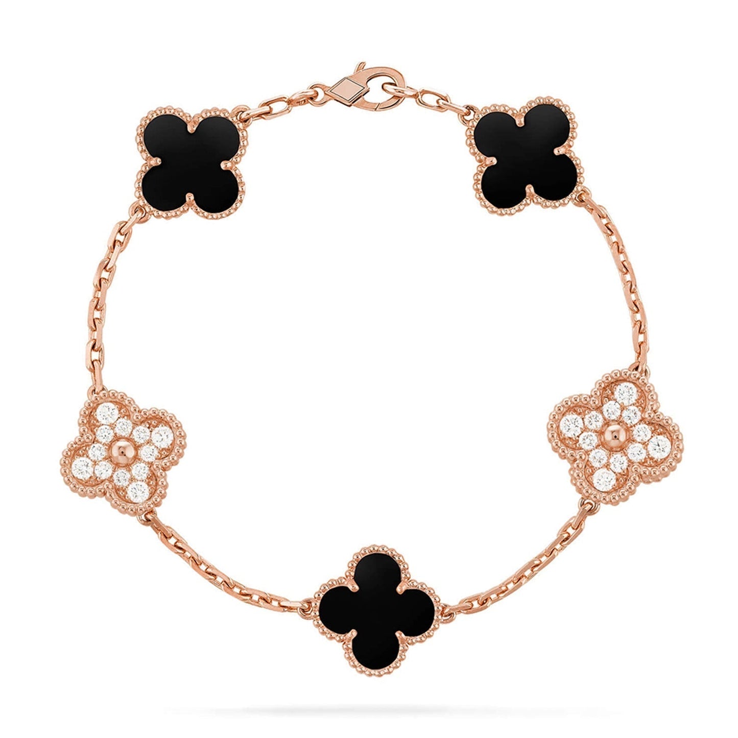 [Lira Jewelry] CLOVER 5 MOTIF ONYXS BRACELET COLLECTION