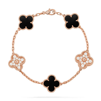 [Lira Jewelry] CLOVER 5 MOTIF ONYXS BRACELET COLLECTION