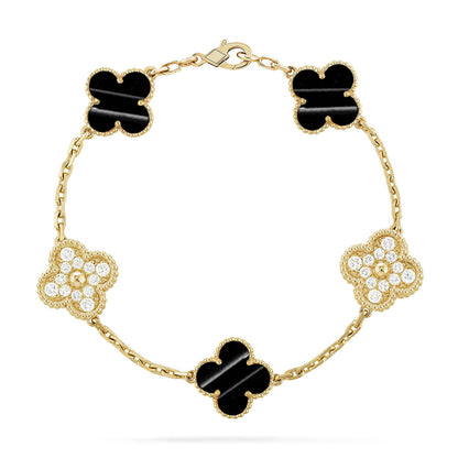 [Lira Jewelry] CLOVER 5 MOTIF PULSAR STONE BRACELET COLLECTION