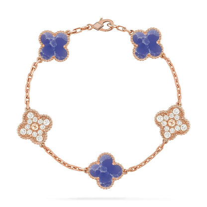 [Lira Jewelry]CLOVER 5 MOTIF BLUE VEINS BRACELET COLLECTION