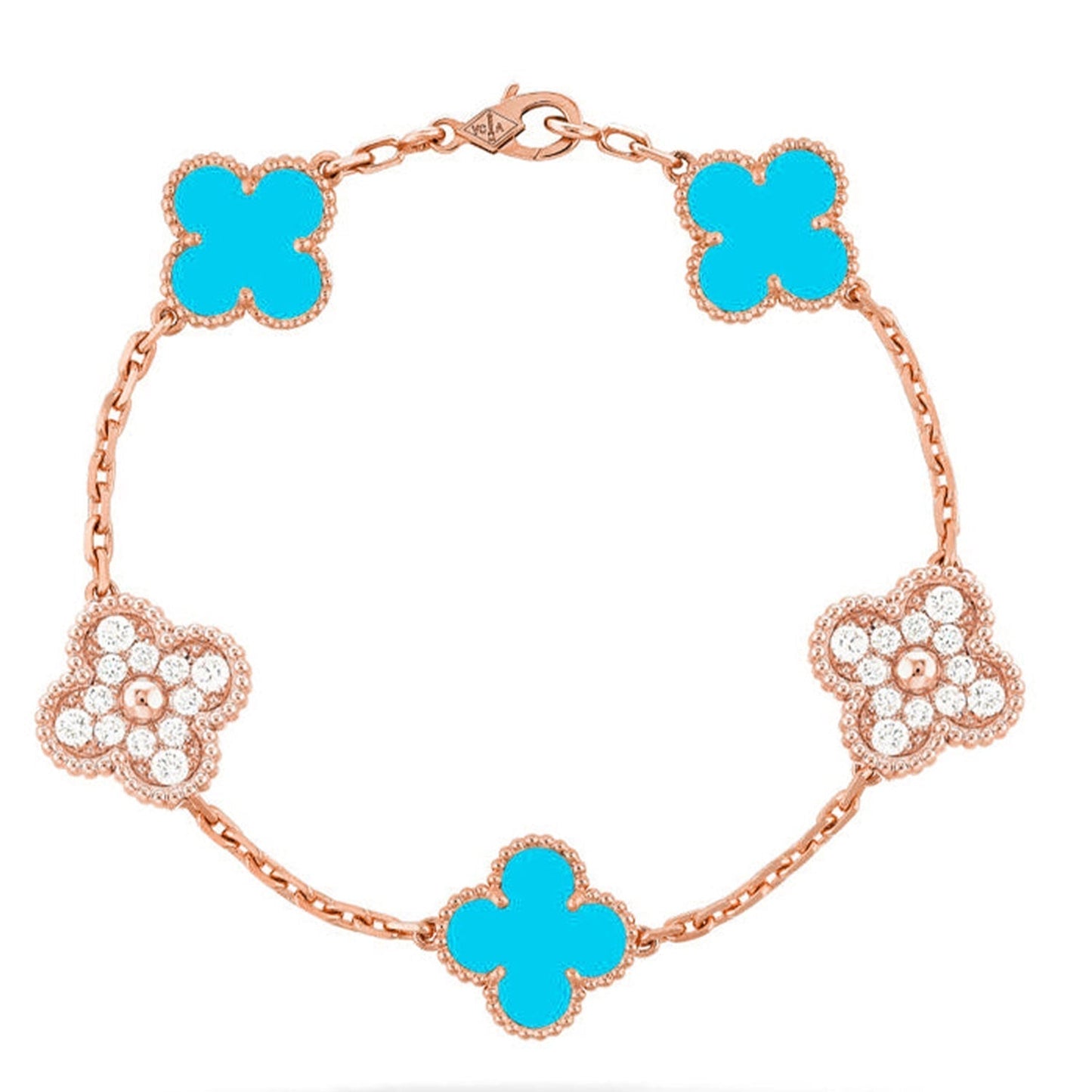 [Lira Jewelry] CLOVER 5 MOTIF TURQUOISE BRACELET COLLECTION