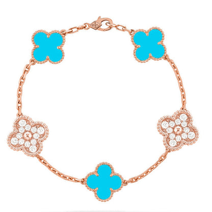 [Lira Jewelry] CLOVER 5 MOTIF TURQUOISE BRACELET COLLECTION