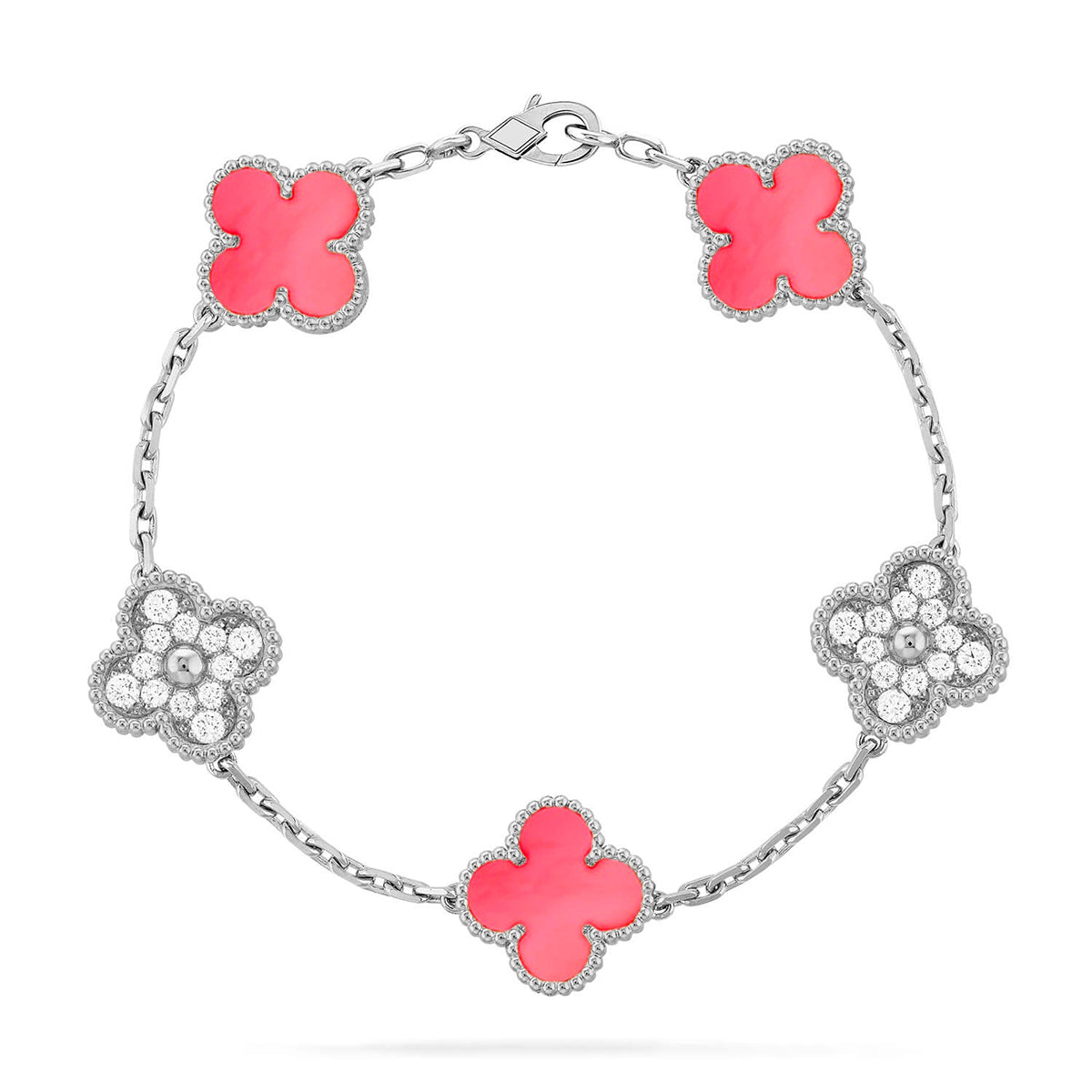 [Lira Jewelry] CLOVER 5 MOTIFS  PINK MOP BRACELET COLLECTION