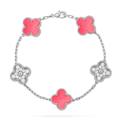 [Lira Jewelry] CLOVER 5 MOTIFS  PINK MOP BRACELET COLLECTION