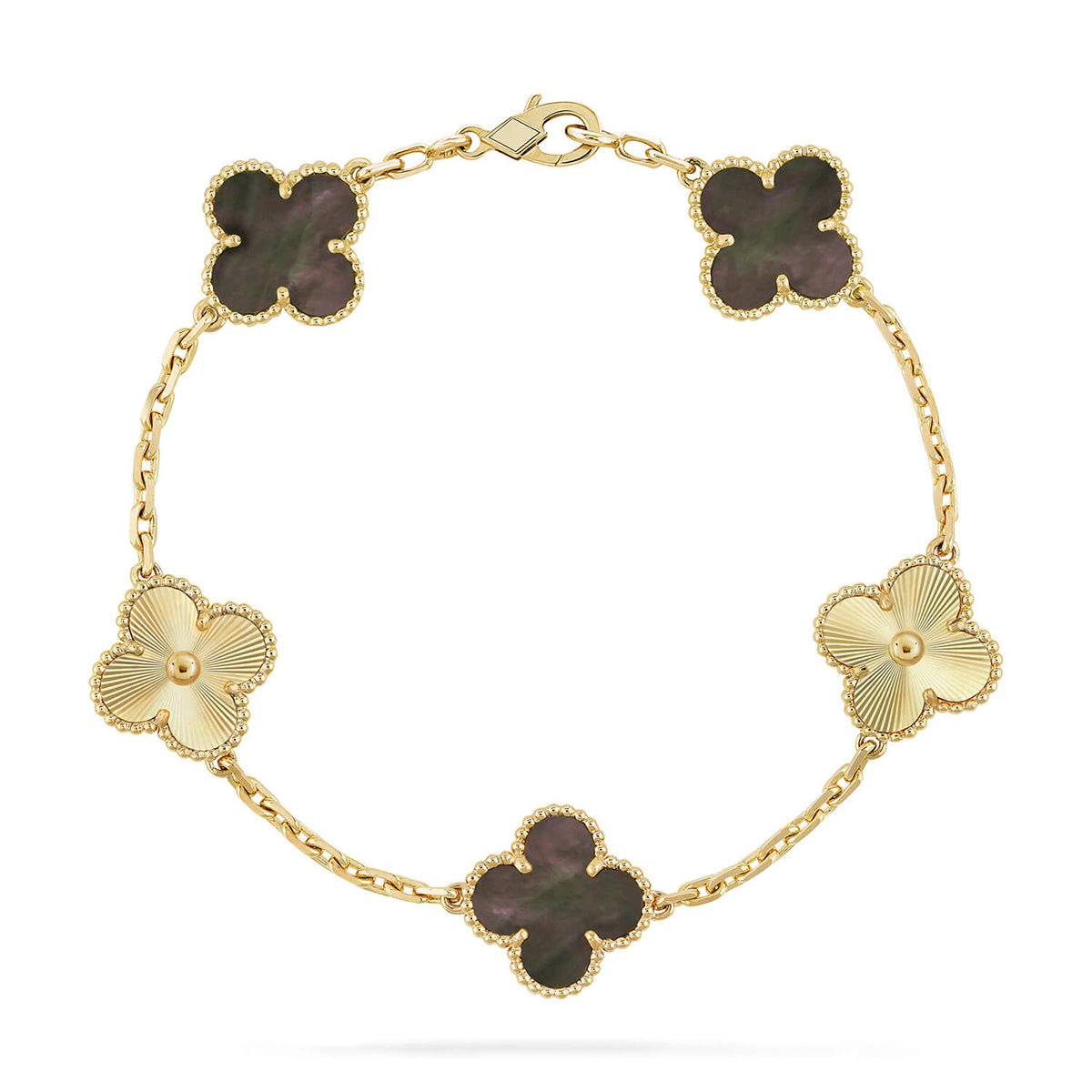 [Lira Jewelry] CLOVER 5 MOTIF GRAY MOP BRACELET COLLECTION