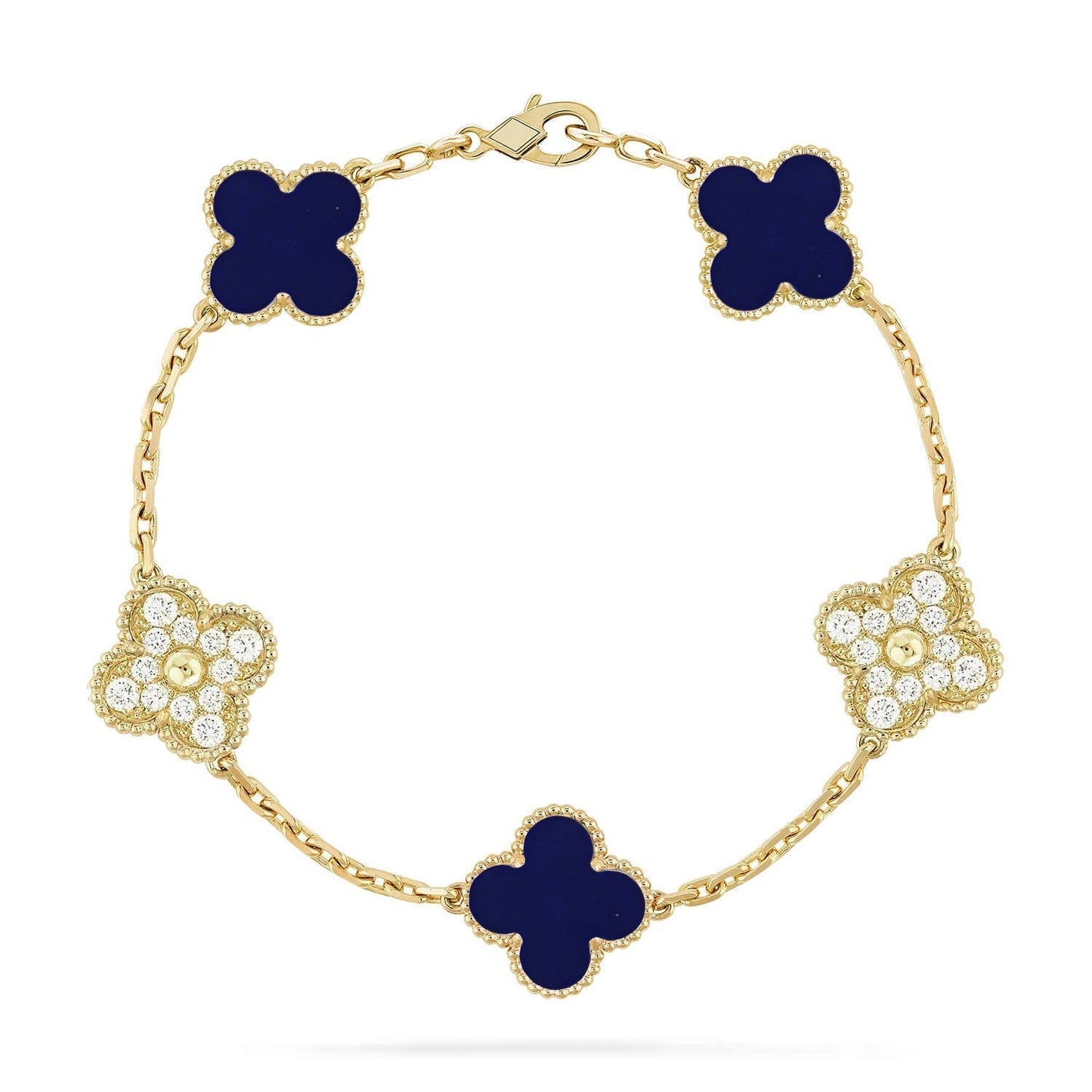 [Lira Jewelry]CLOVER 5 MOTIF LAPIS LAZULI BRACELET COLLECTION