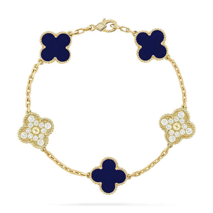 [Lira Jewelry]CLOVER 5 MOTIF LAPIS LAZULI BRACELET COLLECTION