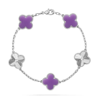 [Lira Jewelry]CLOVER 5 MOTIF LIGHT PURPLE BRACELET COLLECTION