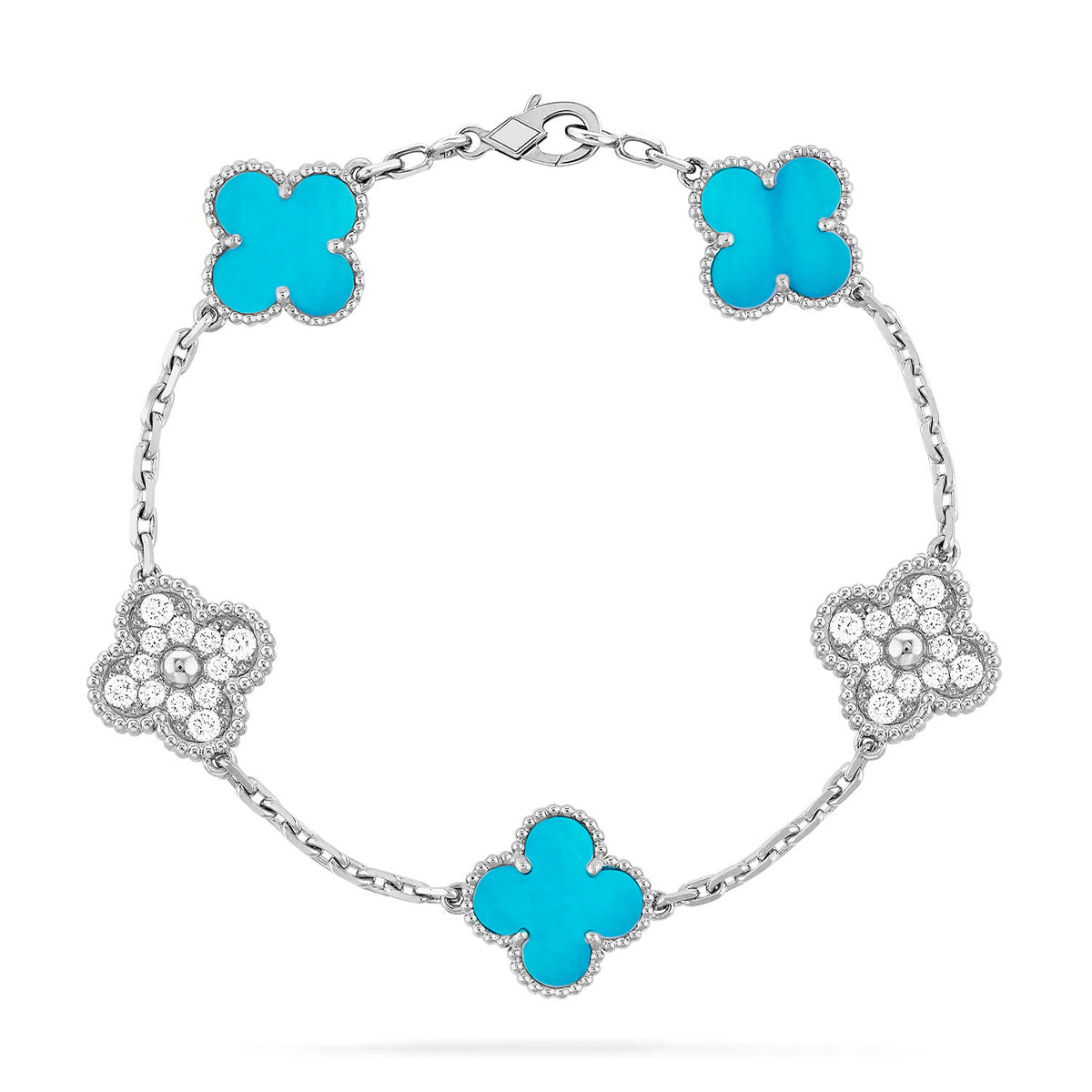 [Lira Jewelry] CLOVER 5 MOTIF TURQUOISE BRACELET COLLECTION