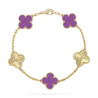 [Lira Jewelry] CLOVER 5 MOTIF VIOLET BRACELET COLLECTION