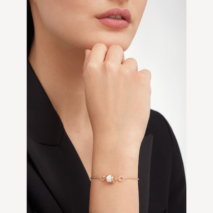 [Lira Jewelry]ZERO 1 SOFT PINK GOLD AND WHITE CERAMIC BRACELET