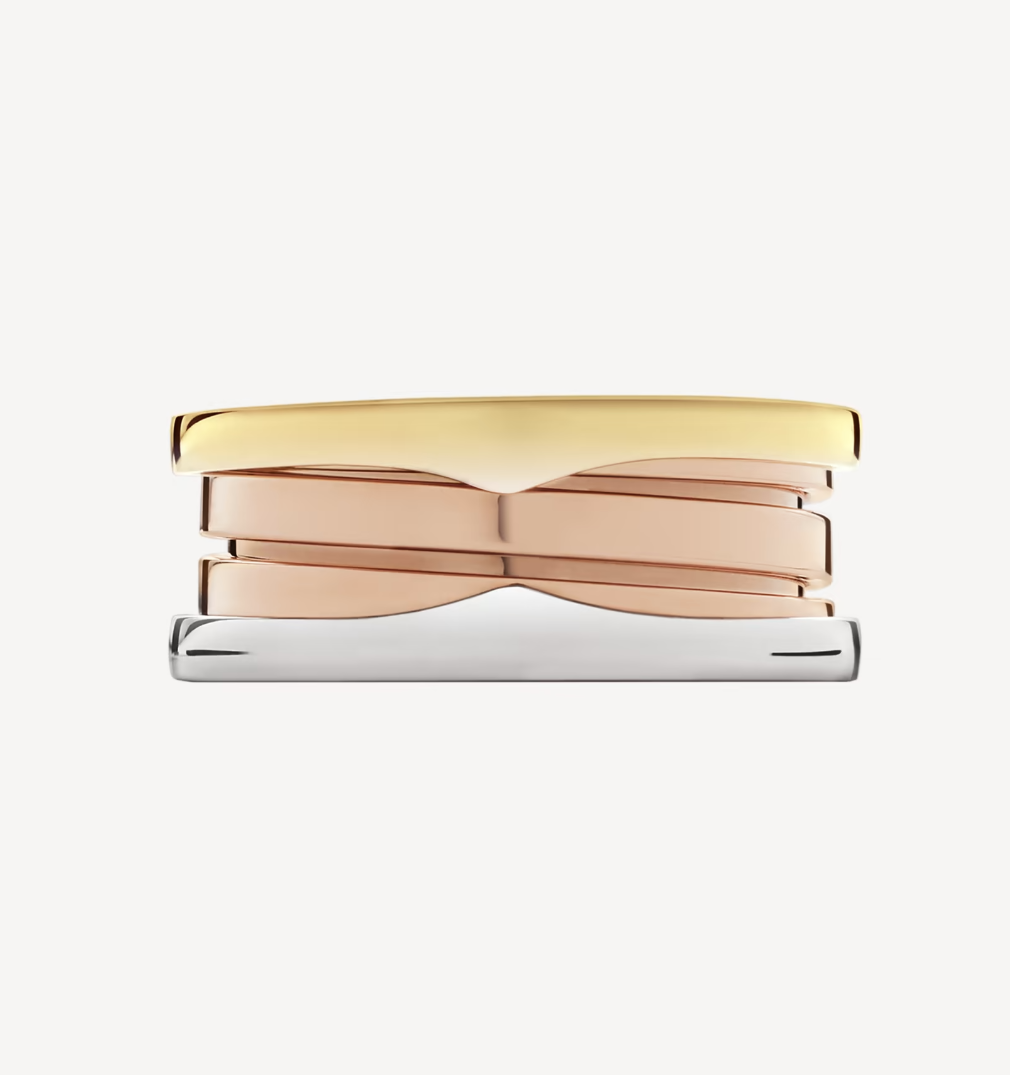 [Lira Jewelry]ZERO 1 THREE-BAND ROSE WHITE AND YELLOW RING