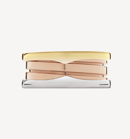 [Lira Jewelry]ZERO 1 THREE-BAND ROSE WHITE AND YELLOW RING