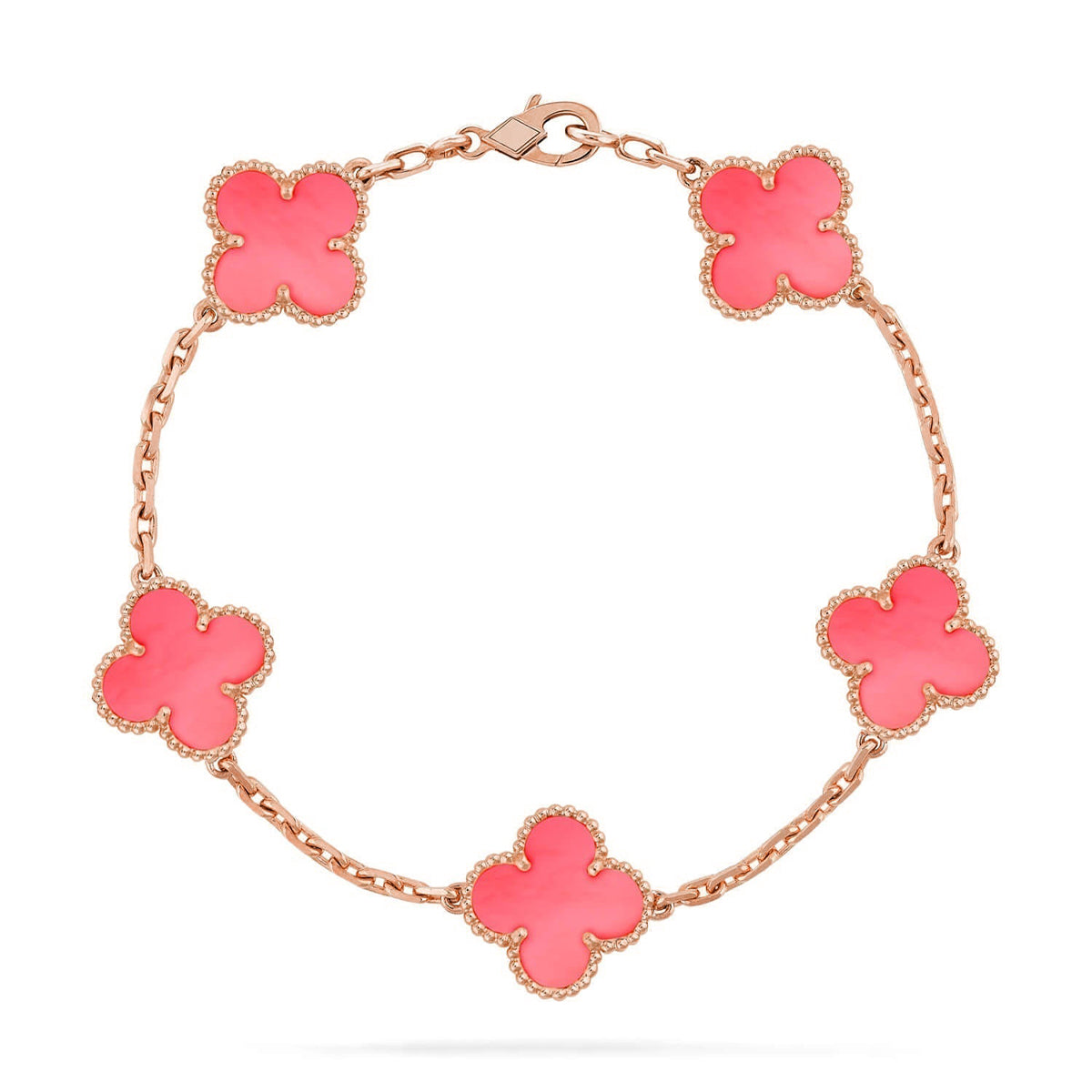 [Lira Jewelry] CLOVER 5 MOTIFS  PINK MOP BRACELET COLLECTION
