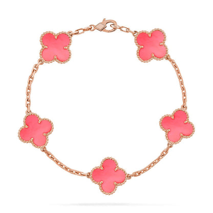 [Lira Jewelry] CLOVER 5 MOTIFS  PINK MOP BRACELET COLLECTION