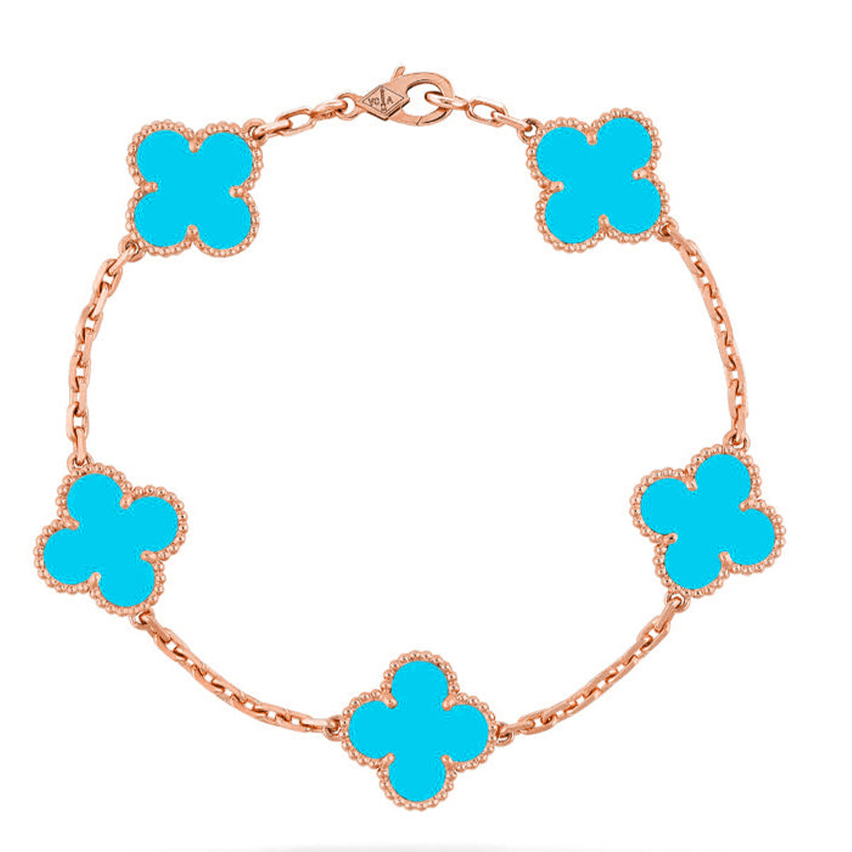 [Lira Jewelry] CLOVER 5 MOTIF TURQUOISE BRACELET COLLECTION
