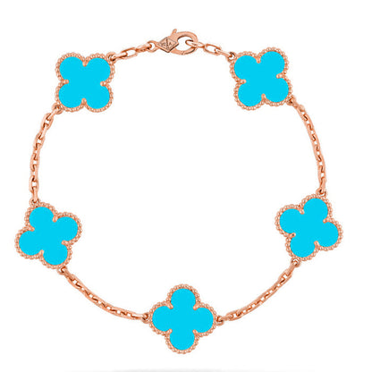 [Lira Jewelry] CLOVER 5 MOTIF TURQUOISE BRACELET COLLECTION