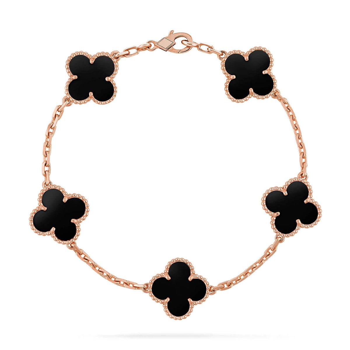 [Lira Jewelry] CLOVER 5 MOTIF ONYXS BRACELET COLLECTION