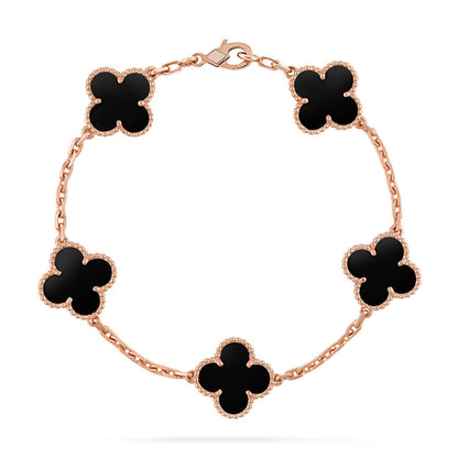 [Lira Jewelry] CLOVER 5 MOTIF ONYXS BRACELET COLLECTION