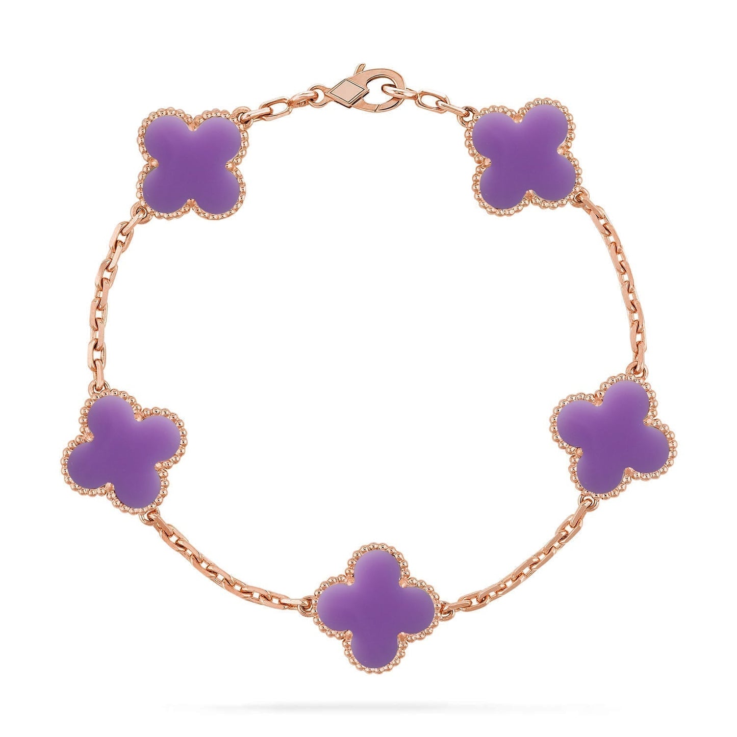 [Lira Jewelry]CLOVER 5 MOTIF LIGHT PURPLE BRACELET COLLECTION